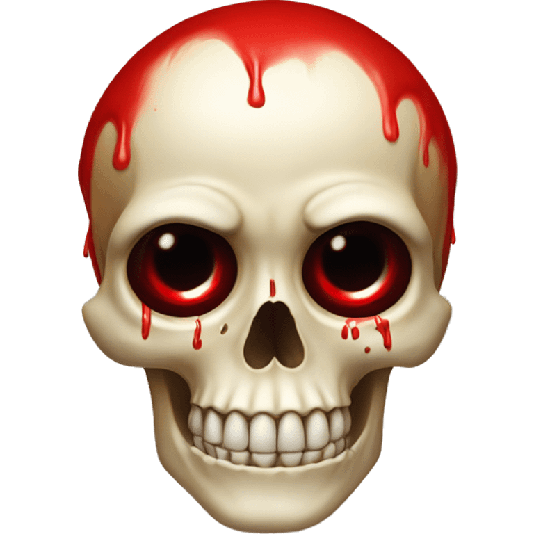 skull with red wax coming from eyes emoji