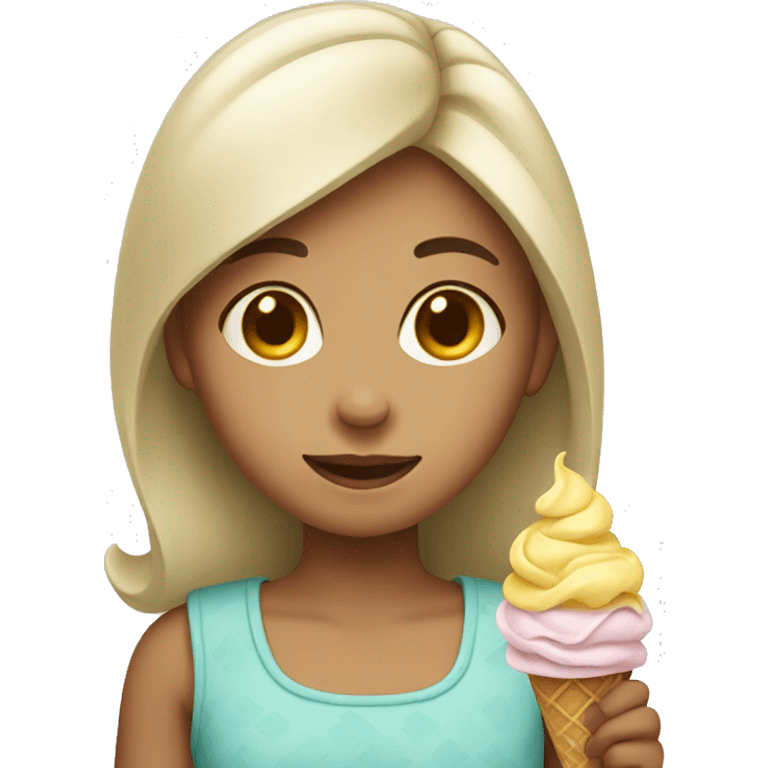 Girl with ice cream emoji