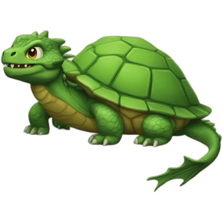 Dragon sur une tortue emoji