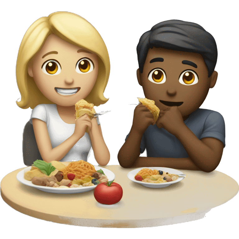 create a couple eating emoji