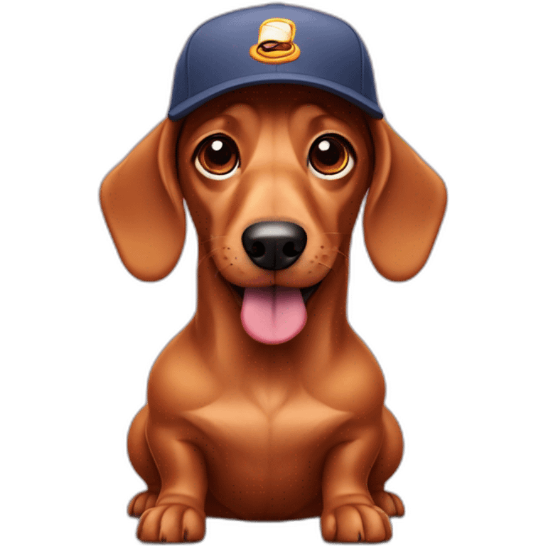 Sausage dog in a cap emoji