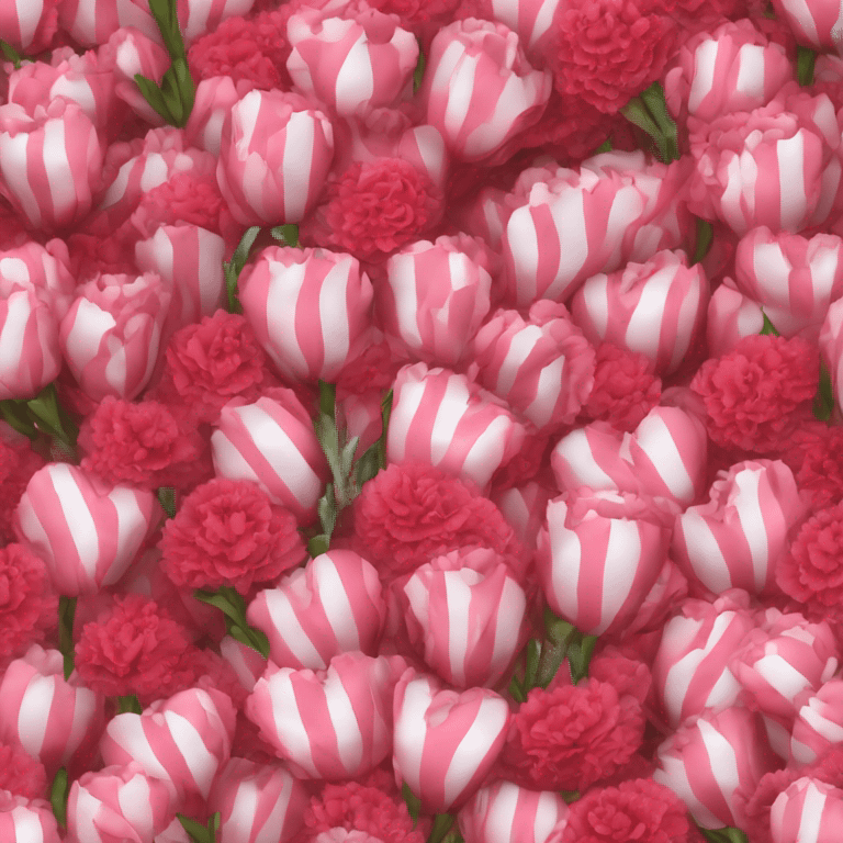 Heart of striped carnations emoji