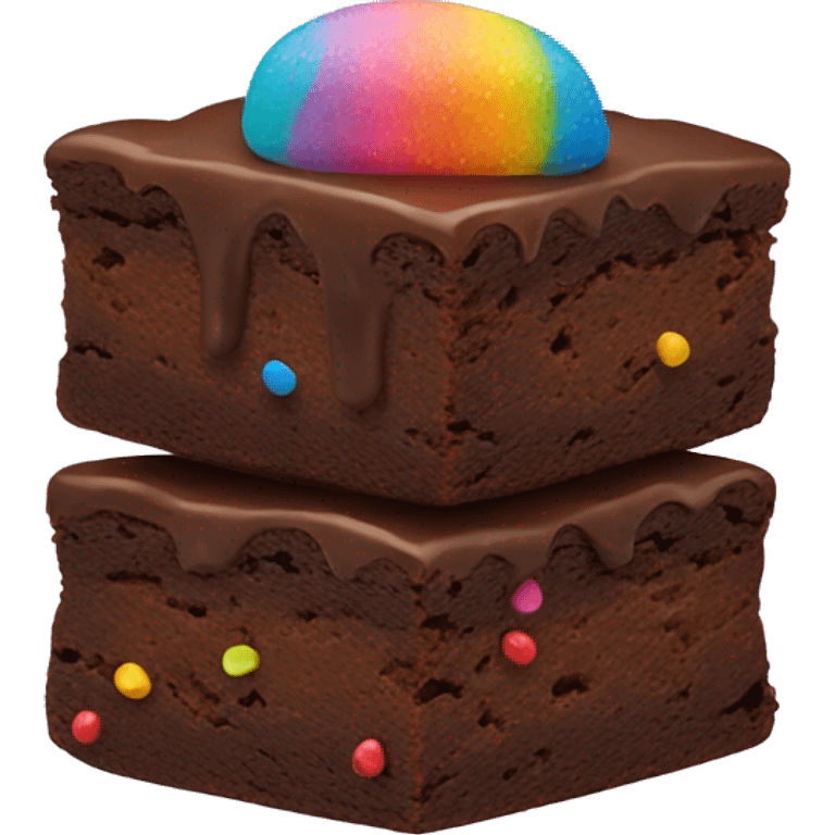 Brownie with rainbow sprinkles emoji