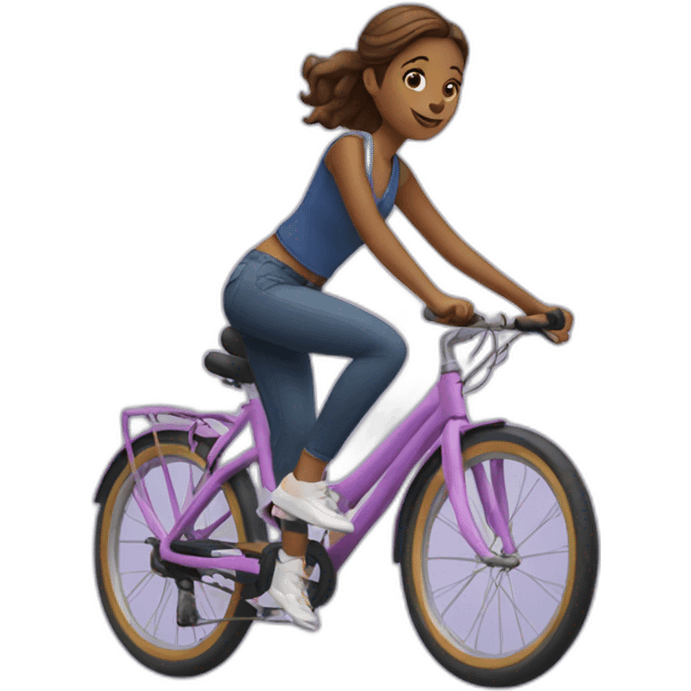 Girl riding bike emoji