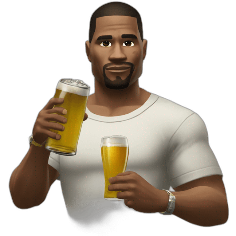 CJ de gta San Andreas con una cerveza en la mano  emoji