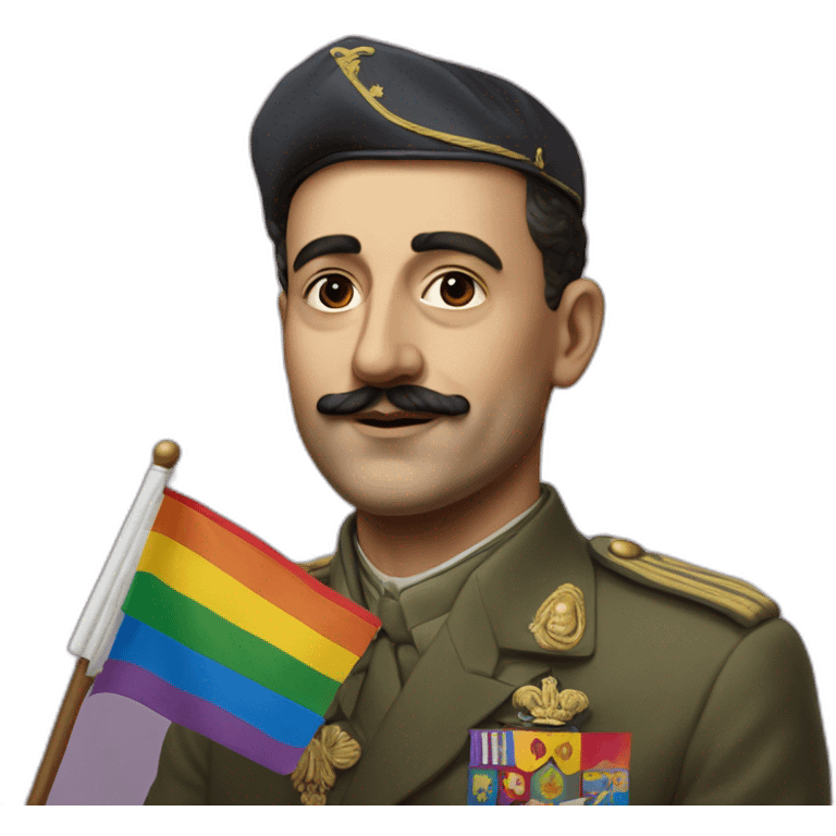 Hyperrealist Francisco franco with a lgtbi flag emoji