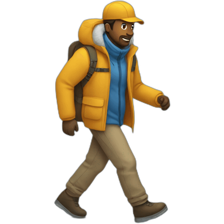 man walking an ice mountain emoji