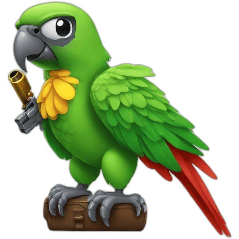 Parrot and gun emoji