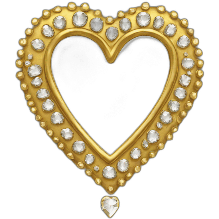 gold and diamond heart mirror emoji