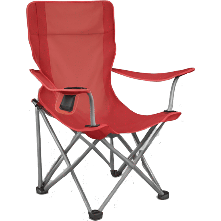 Realistic red camping folding chair isolated.  emoji