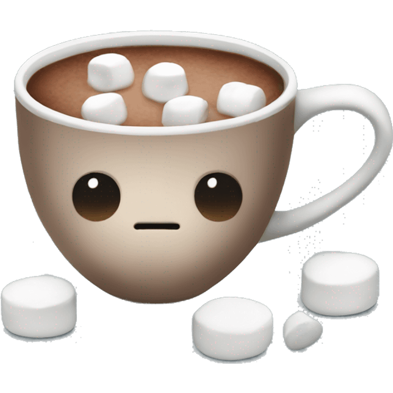 A cup of hot cocoa with marshmallows (no face) emoji