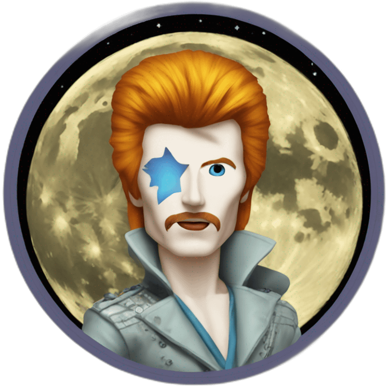 Ziggy Stardust on the moon emoji