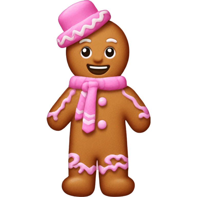 Pink gingerbread emoji