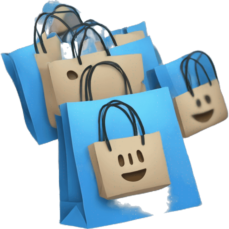 Blue shopping bags  emoji