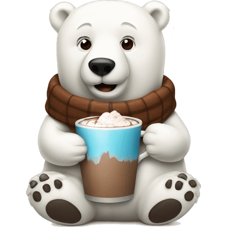 Polar bear with hot cocoa  emoji