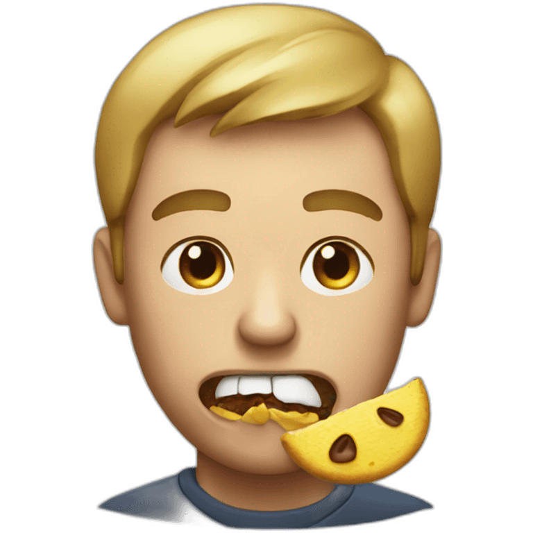 Man eating an angry emoji emoji