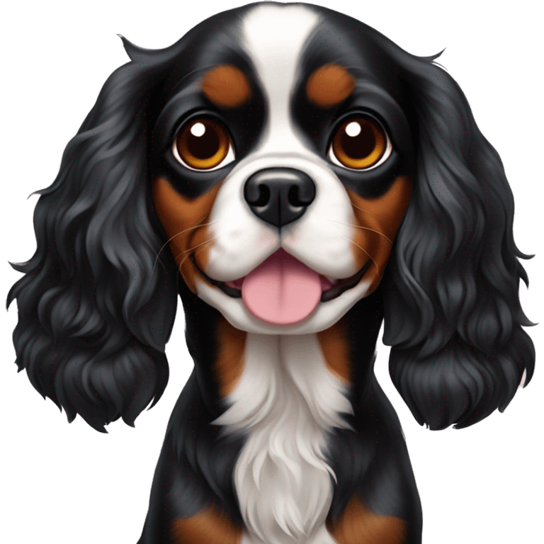 cavalier king charles spaniel black ears  emoji