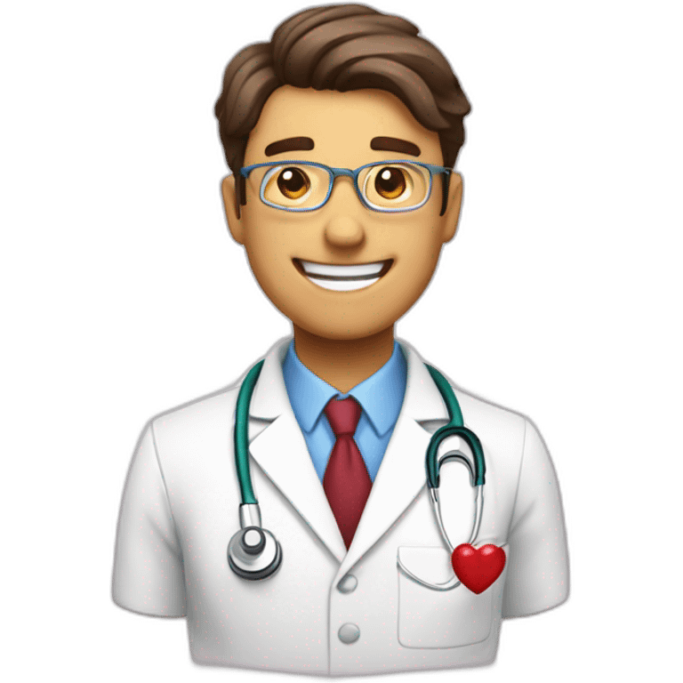 cardiologist with a heart and happy emoji