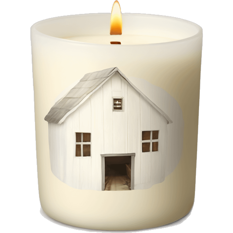 White barn vanilla candle  emoji