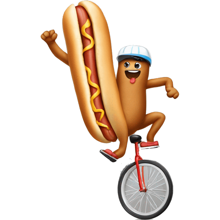 hot dog riding a unicycle  emoji