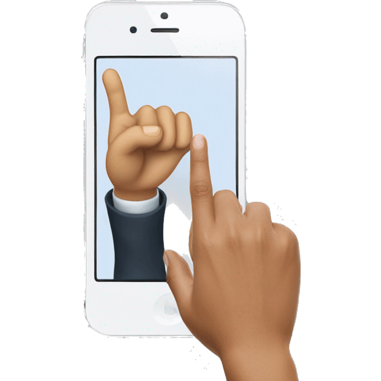 finger touching iphone emoji