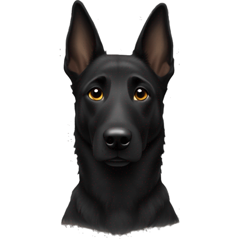 Black dutch shepherd dog emoji