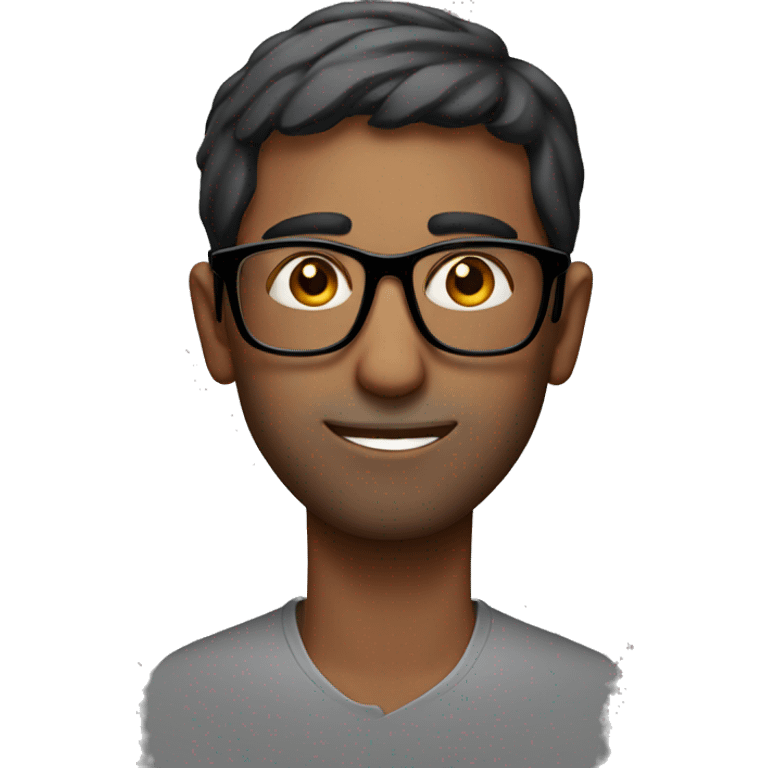 Indian guy with skinny face with glasses  emoji