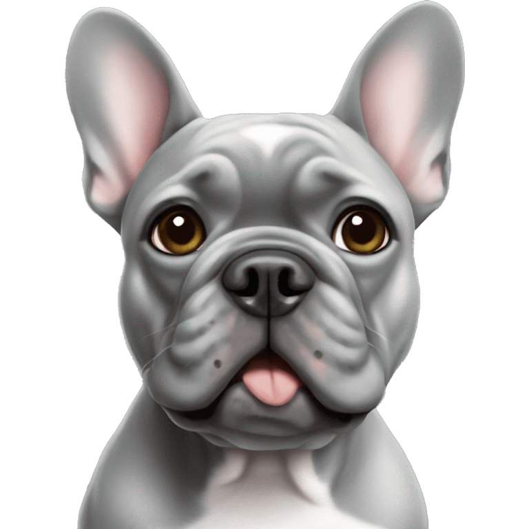 Gray French bulldog  emoji