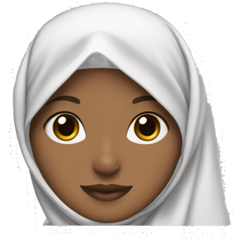 white skinned hijabi with brown hijab and lashes  emoji