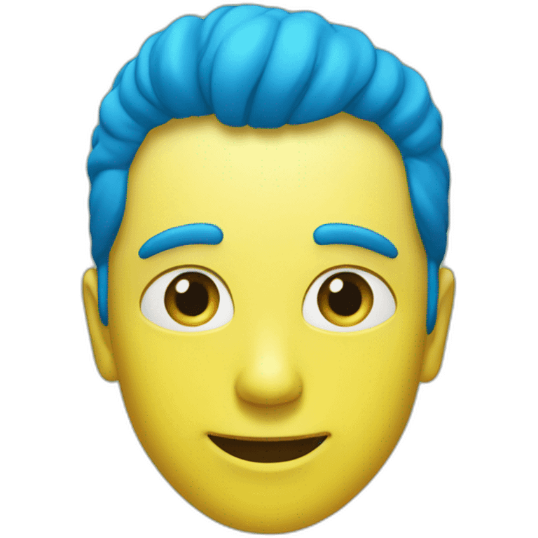 cœur Bleu vert jaune emoji