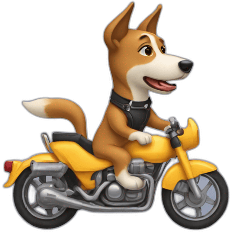 Chien sur moto emoji