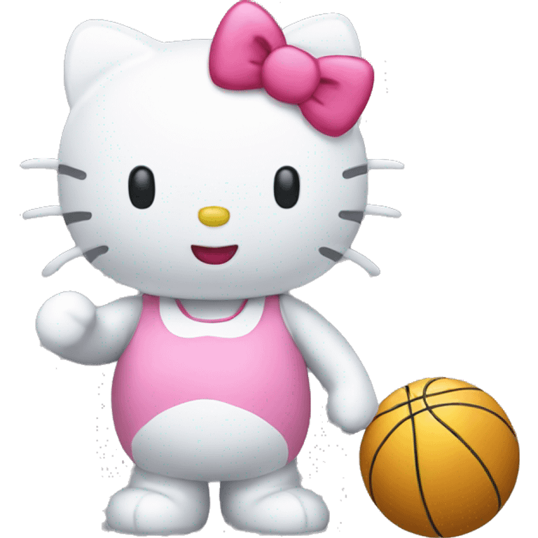 Hello kitty with ball emoji