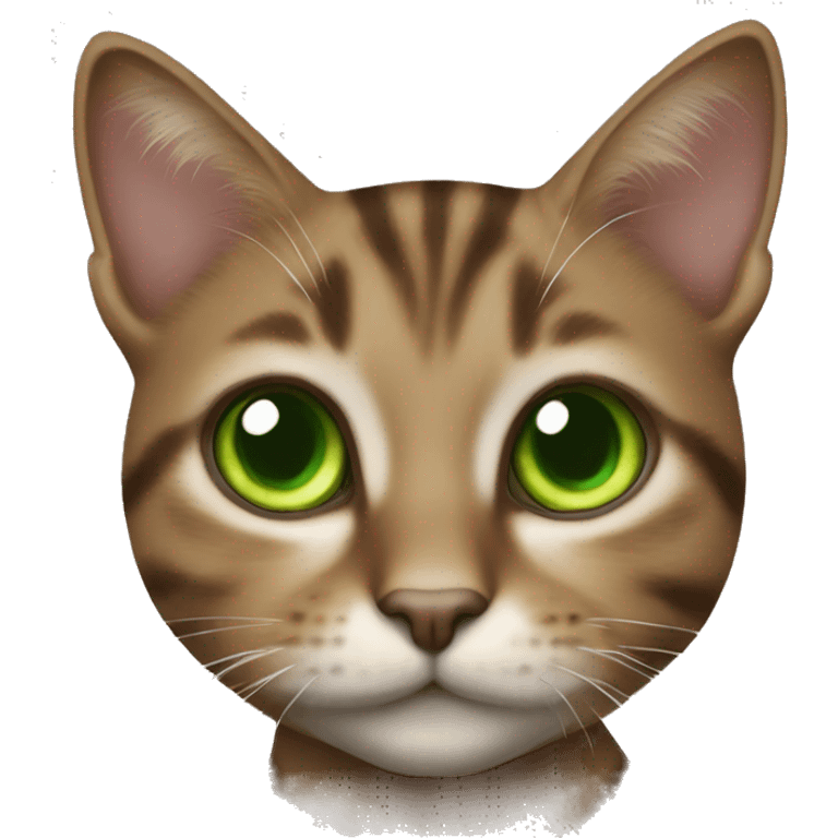 Realistic, green eye, brown tabby girly cat whole body emoji