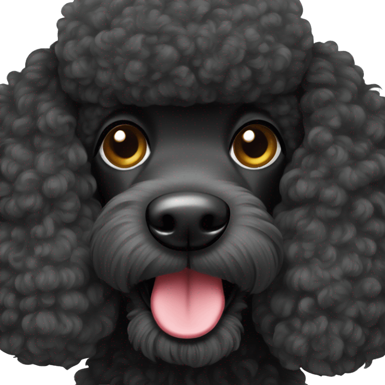 Black poodle dog with Santa hat emoji