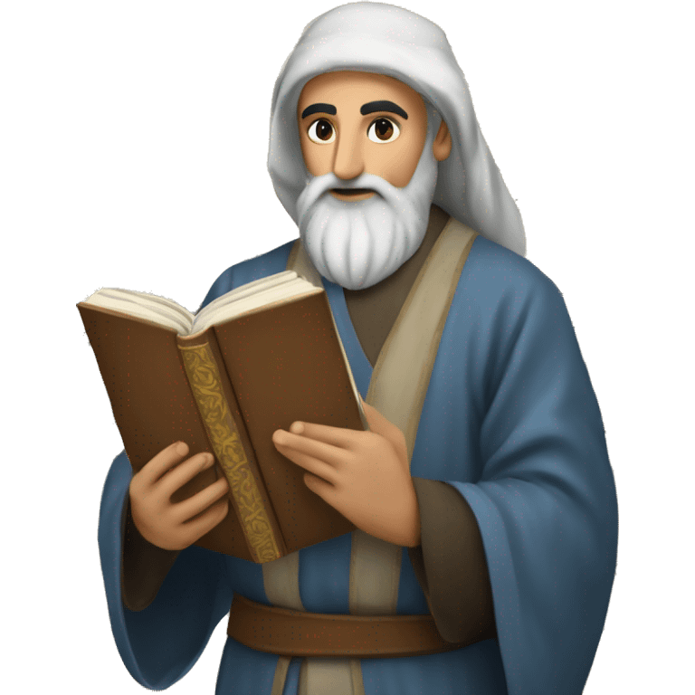 Nizami Ganjavi persian medieval author with a book in hands emoji