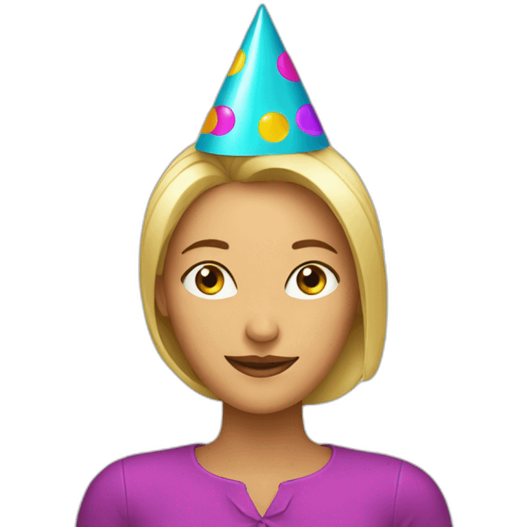 woman with party hat emoji