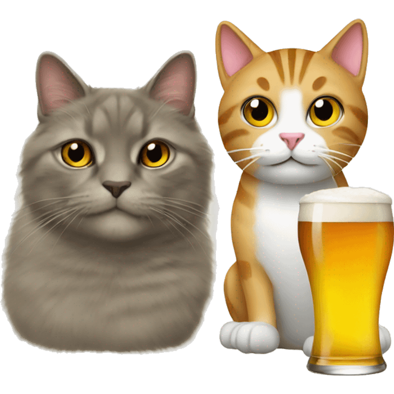 Beer and cat emoji