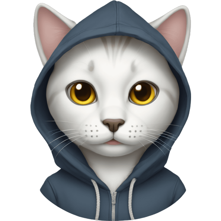 Cat with hoodie  emoji