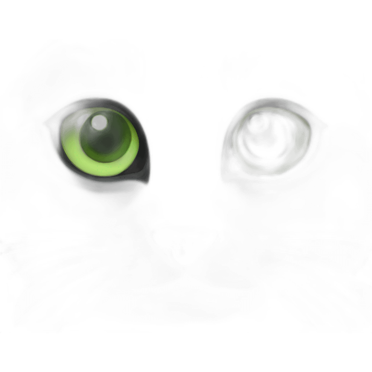 Grey cat with green forest eyes emoji