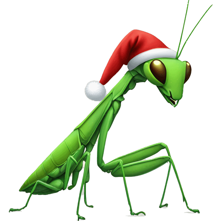 Praying mantis with Santa Hat  emoji