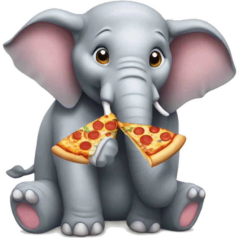 elephant eating pizza emoji