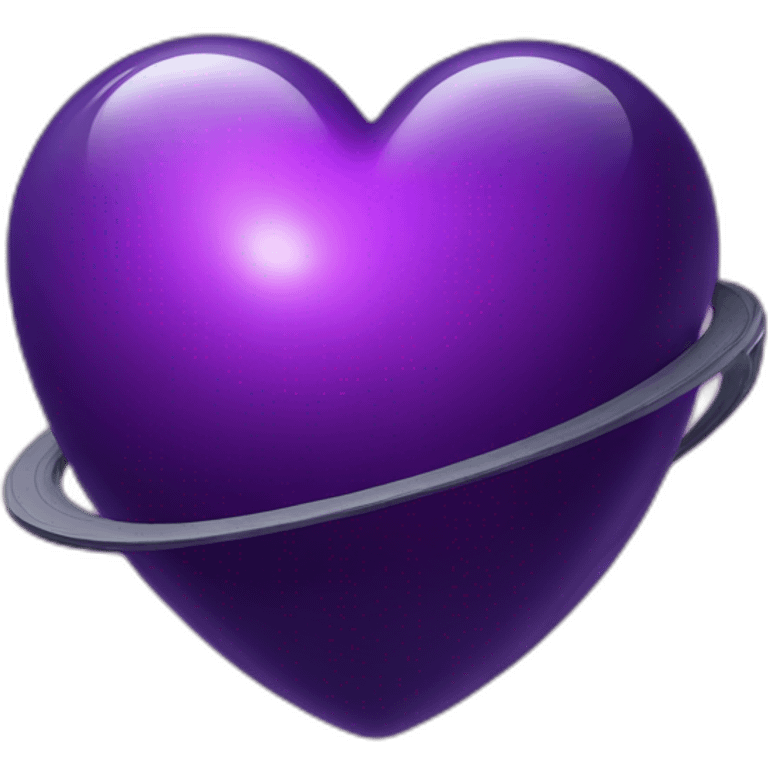 Purple heart shape Saturn emoji