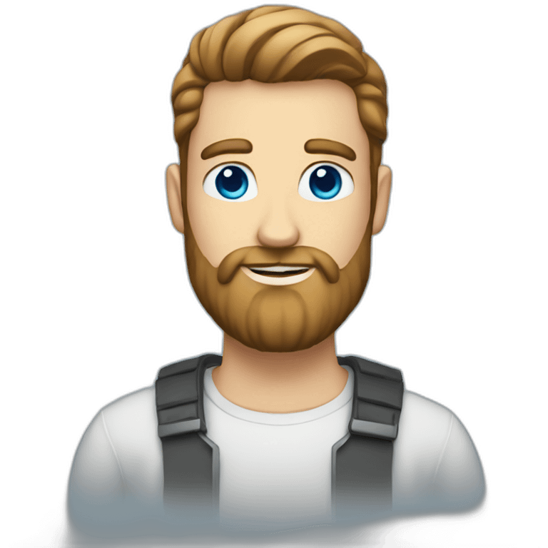 confident blue-eyed guy with beard emoji