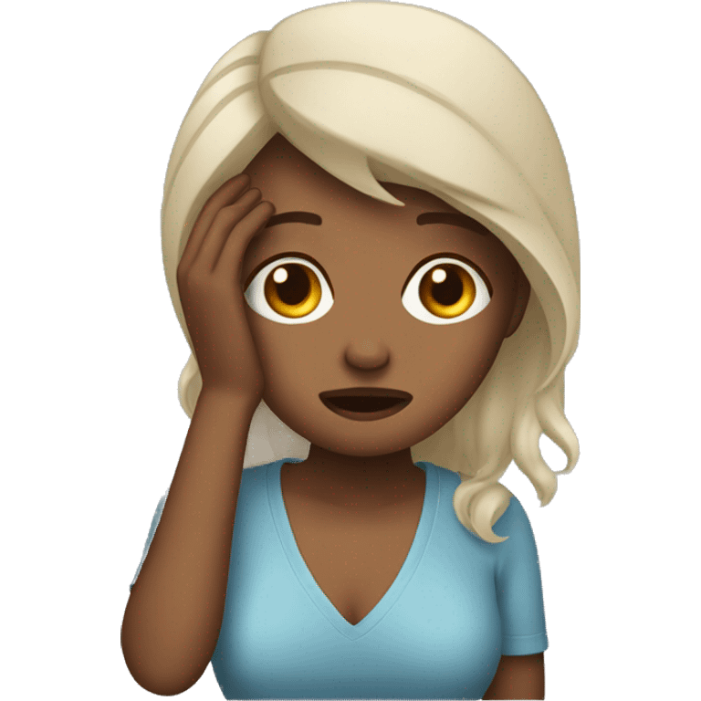 Woman crying + mobile emoji