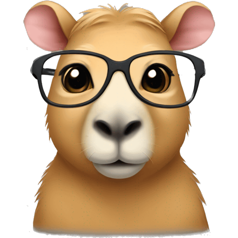 girl capybara glasses smart cute emoji