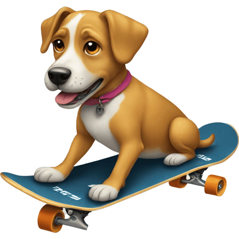 A dog riding a skateboard  emoji