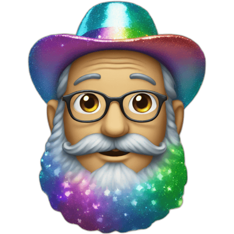 Glittering rainbow rabbi emoji