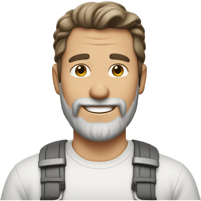 White man, 45 years old, Short brown hair, salt and pepper beard, smiling, handy man emoji