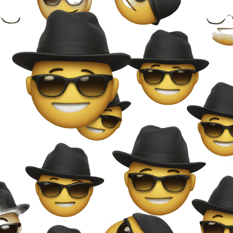 Emoji face with black hat and sunglasses  emoji