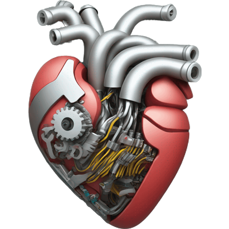 Mechanical heart with circuits emoji